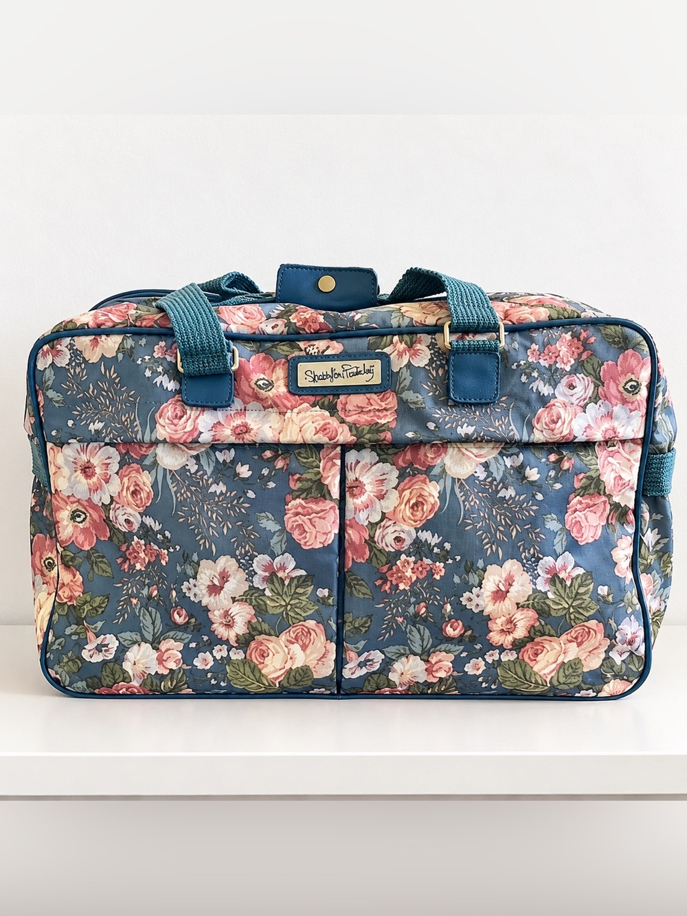 Diane Von Furstenburg vintage shabby chic large top handle travel bag suitcase